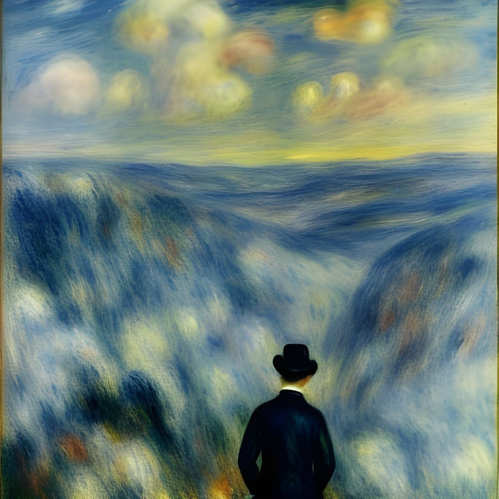 Wanderer Above the Sea of Fog in Impressionist Style