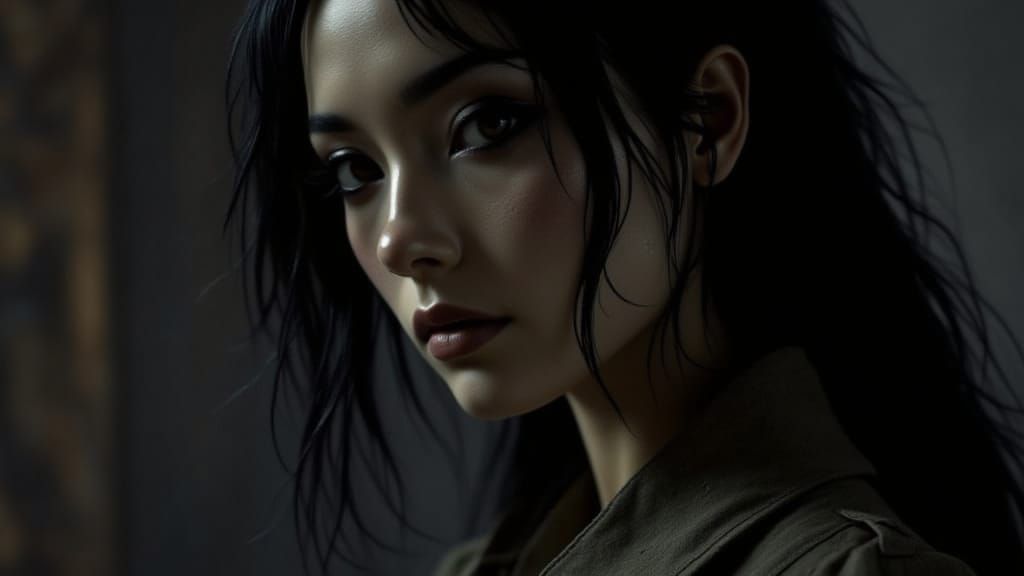 11th Century Immortal Woman with Obsidian Eyes