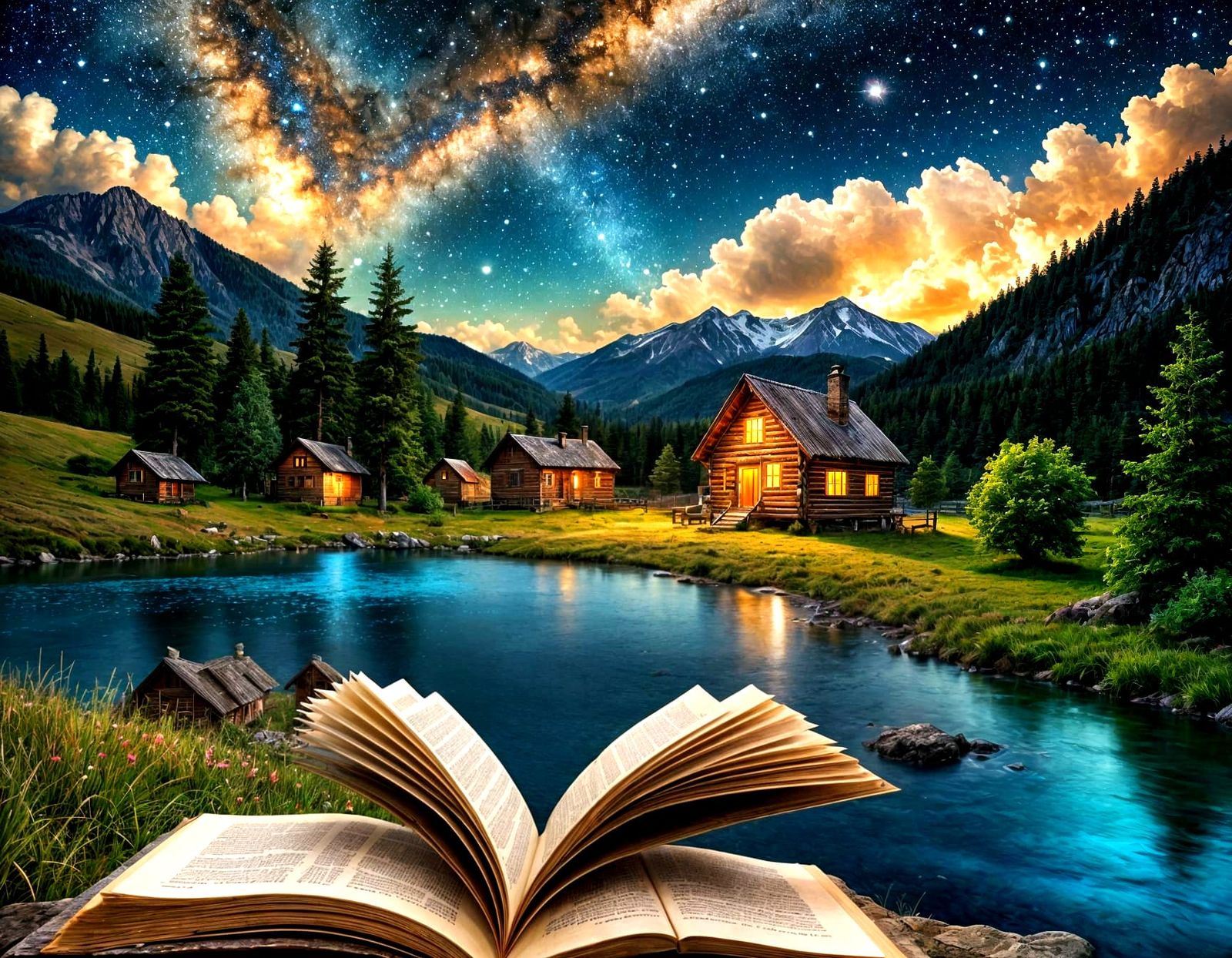 Surreal Book Portal to Fantasy Landscape