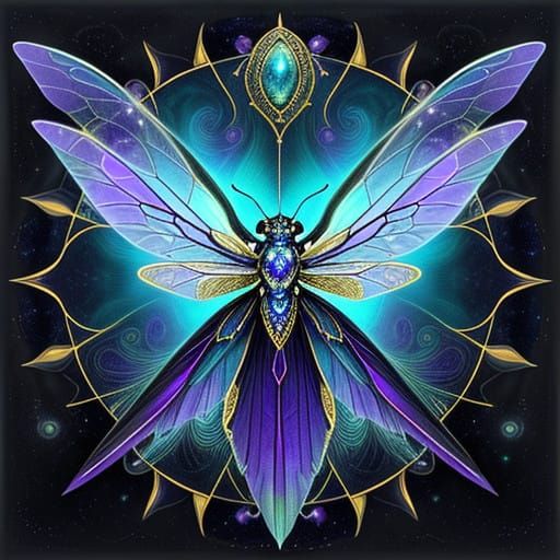 Ethereal Wasp Queen in Iridescent Royal Splendor