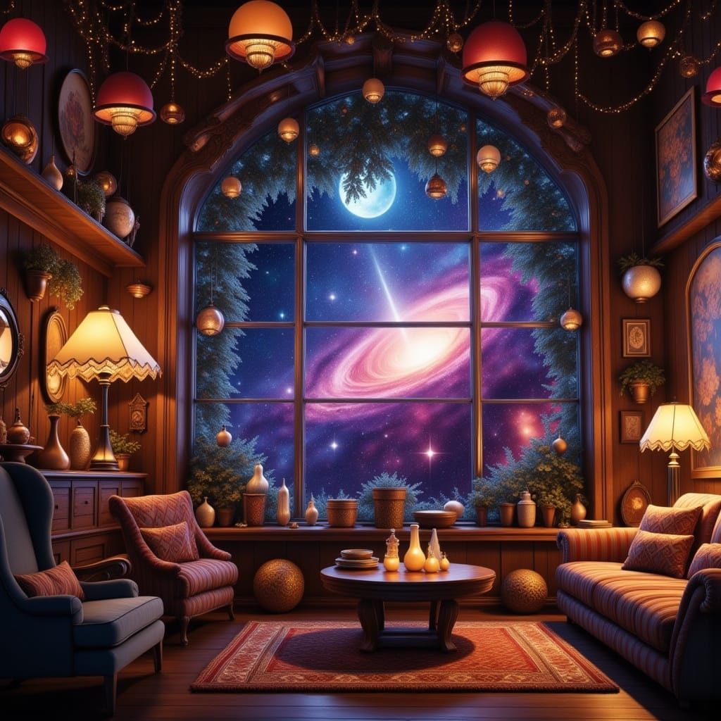 Cozy Country Cottage with Starry Universe View