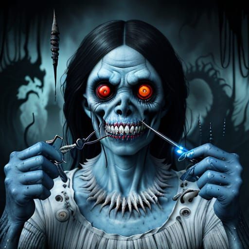 Eldritch Horror Tooth Fairy as Macabre Masterpiece in Photor...