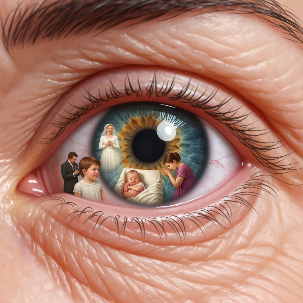 Elderly Woman's Eye Reflects Life's Journey