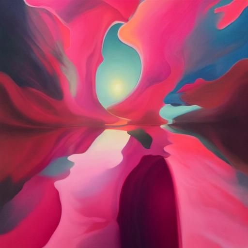 Surreal Dreamscape: Figure Walks on Pink Eyelid