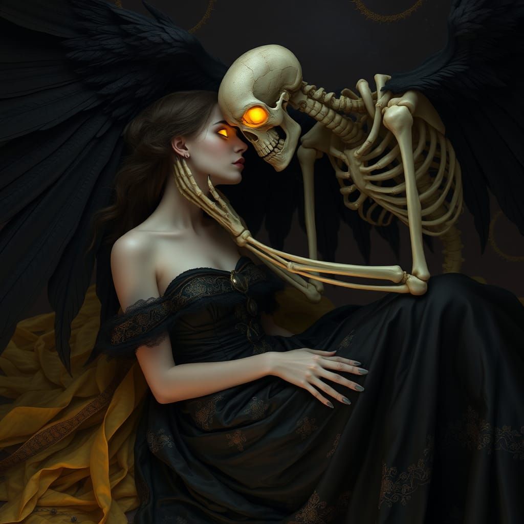 The Kiss of Death, It depicts death, in the form of a winged...