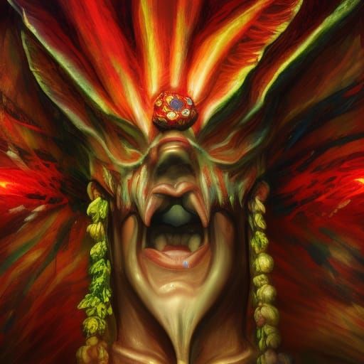 Dramatic Face in Hyperrealistic Splash Art Style