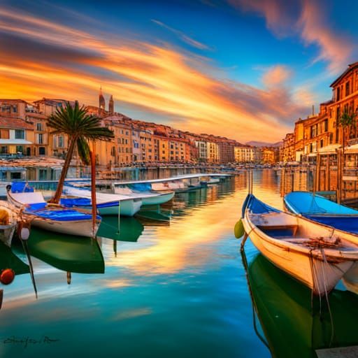 Picturesque Mediterranean Fishing Village in HDR