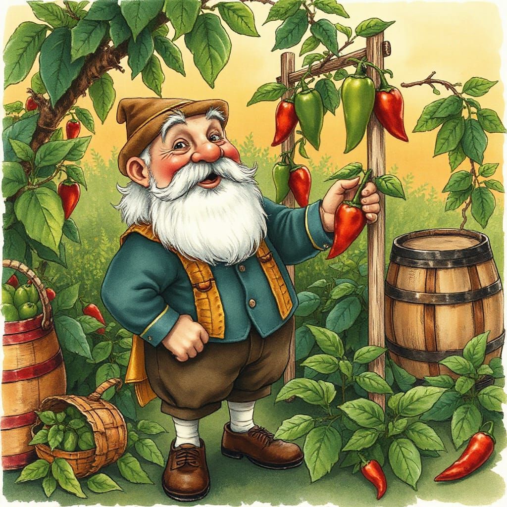 Whimsical Peter Piper Harvests Pickled Peppers in Enchanted ...