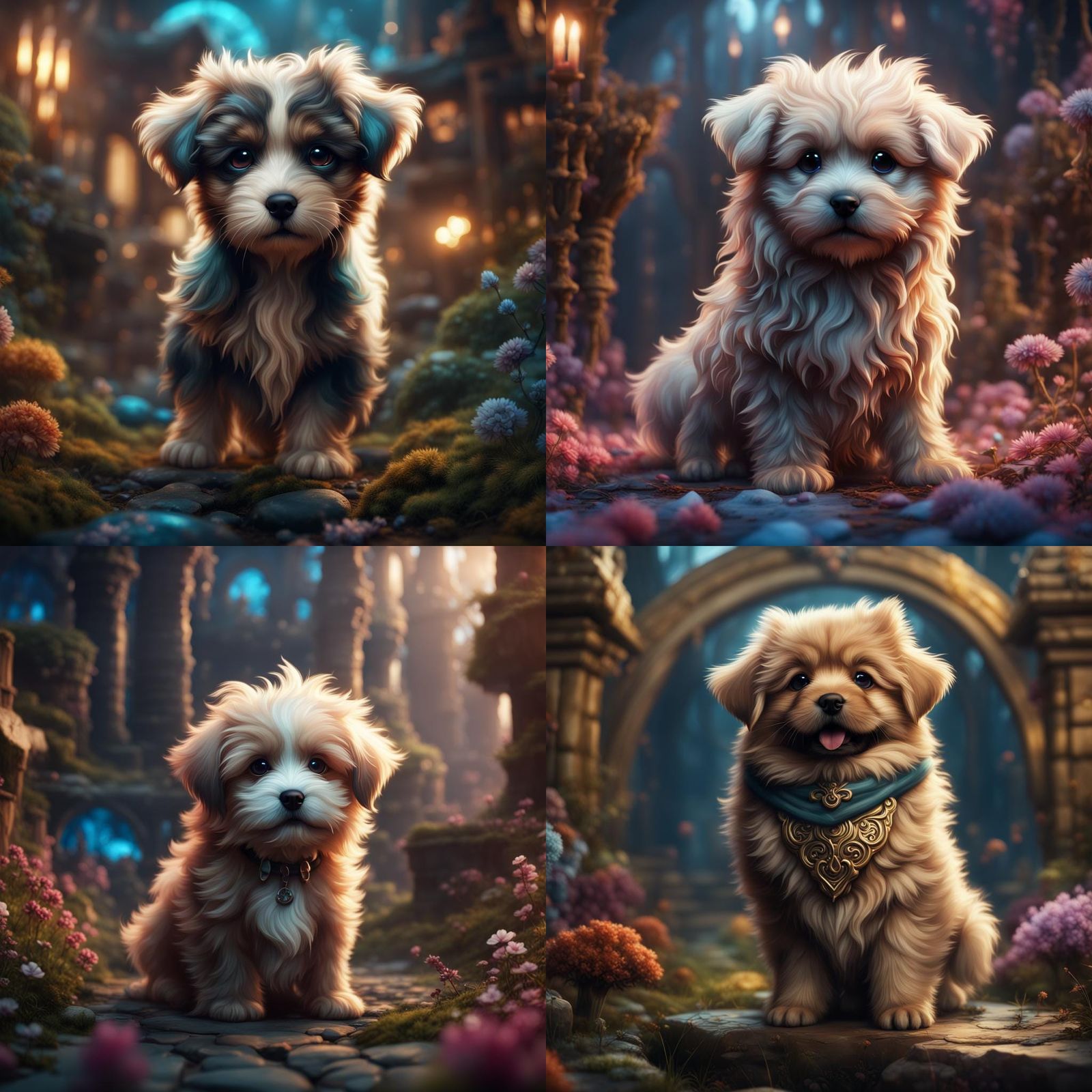 Adorable Fluffy Puppy: Detailed Matte Painting in 8K