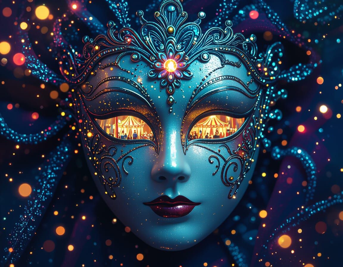 Glowing Carnival Revealed in Theater Mask