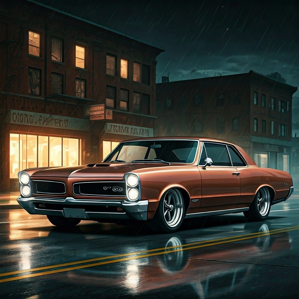 1965 Pontiac GTO in Frank Miller Comics Style