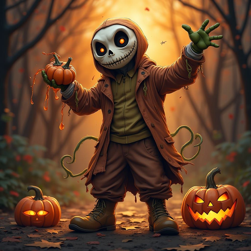 Twisted Trick-or-Treat Scene