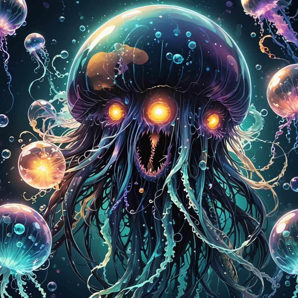 Anime Splash Art: Dark Monster Swallowing a World