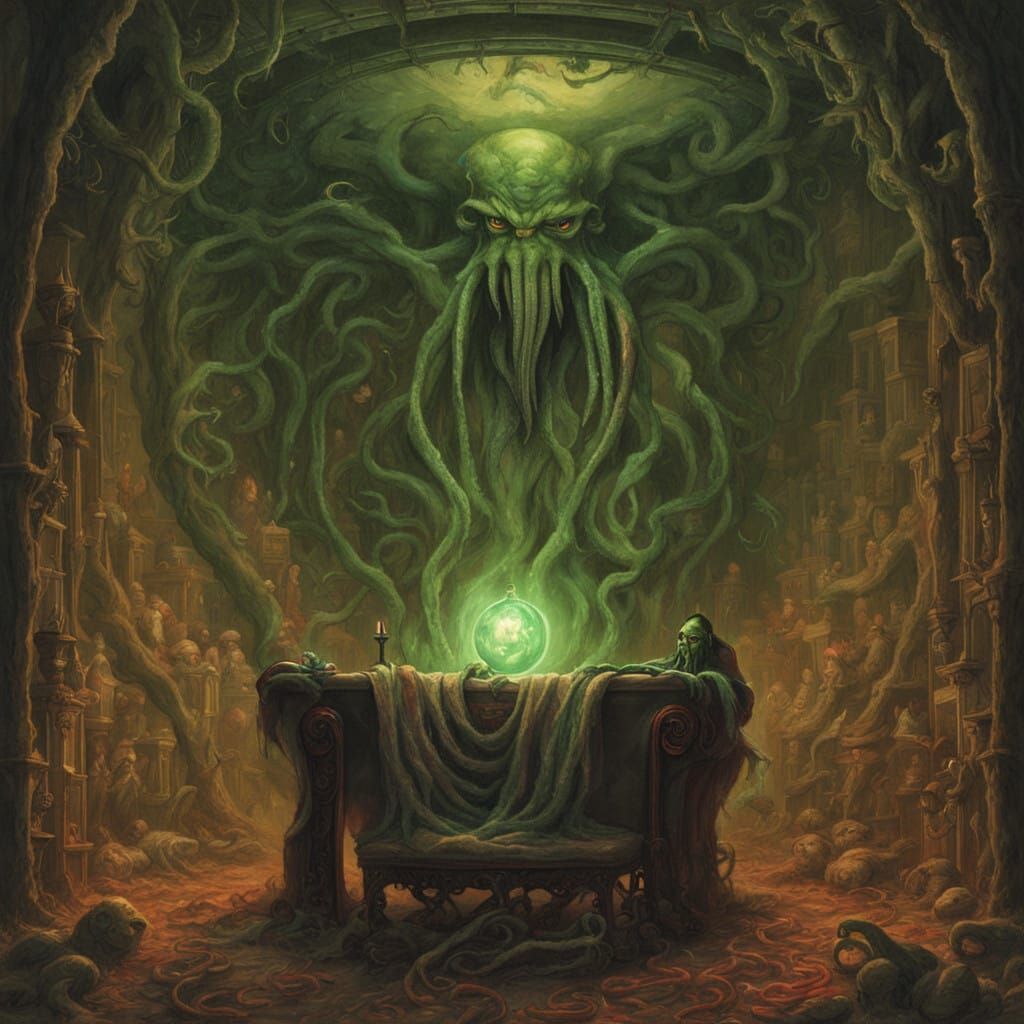 Twisted Eldritch Santa Claus in Crimson Robe