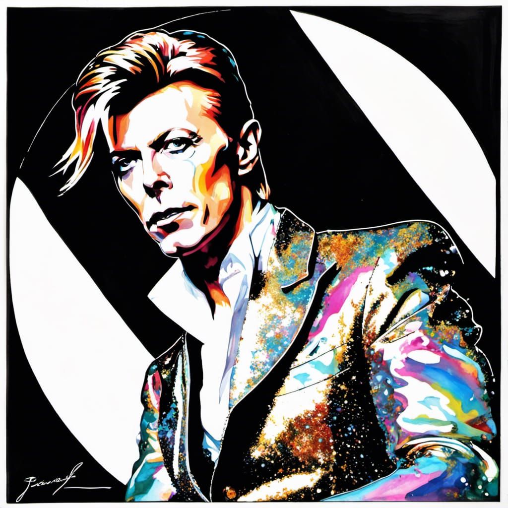 Bohemian Man Portrait in Art Deco Style