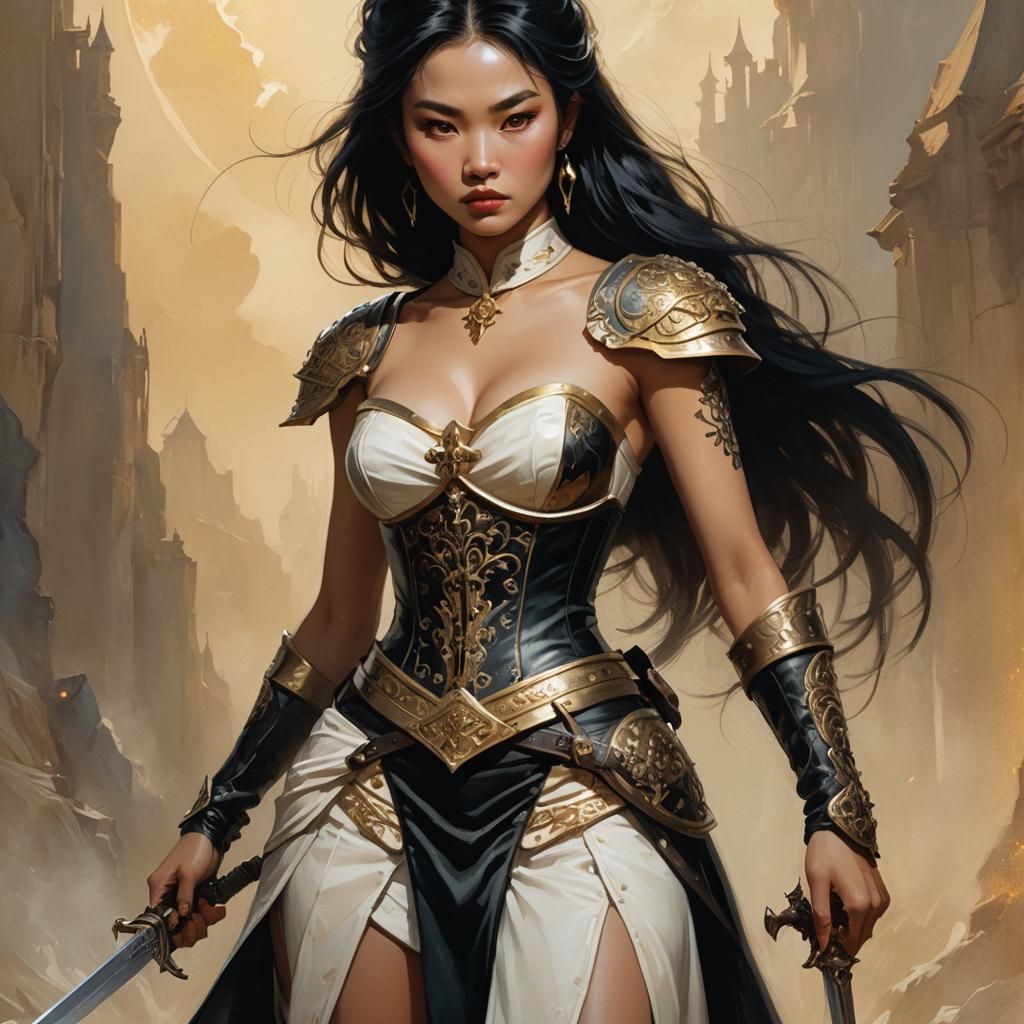 Ja-Lya: Medieval Fantasy Heroine in Frazetta Style