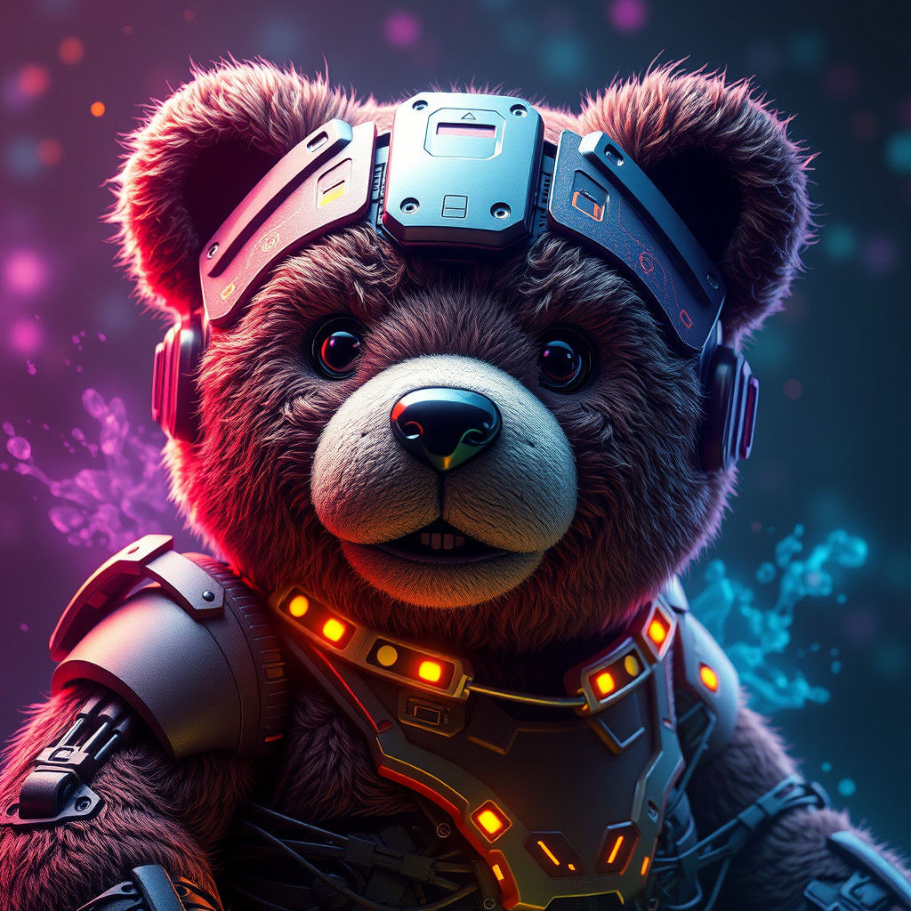 Teddy Bear Assimilated with Borg Technology