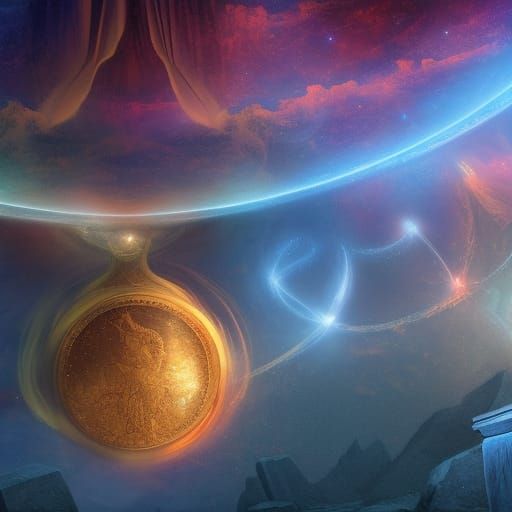 Ancient Greek Cosmos and Logos Concept Art