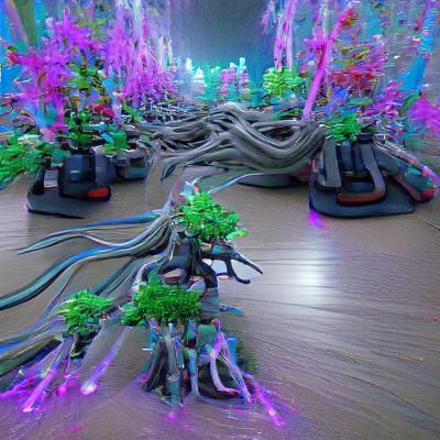 Cybernetic Root System: 8K 3D Render