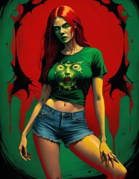 Horror Movie Poster Illustration in Contrasting Colors