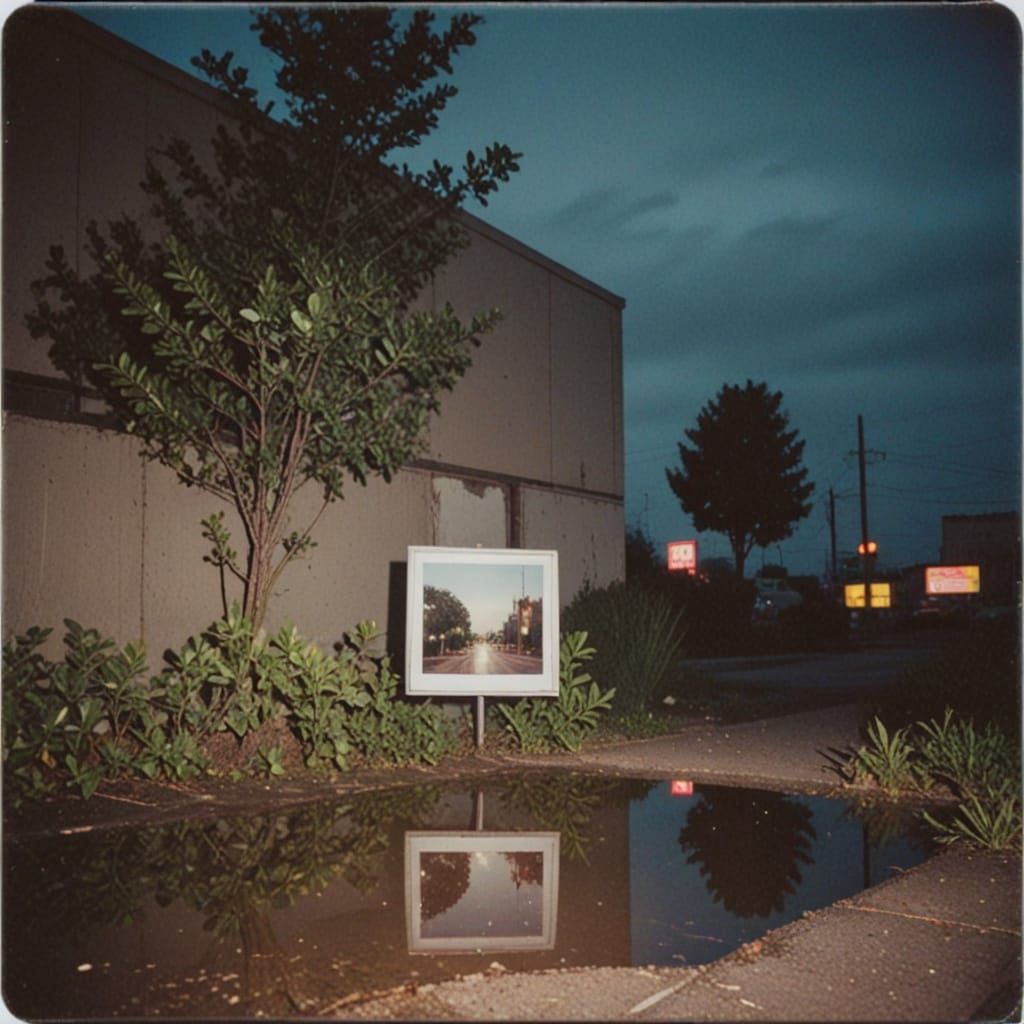 Double Exposure in a Polaroid Frame