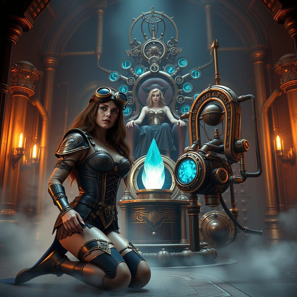 Teela Bows Before Queen Evil-Lyn in a Steampunk Masterpiece