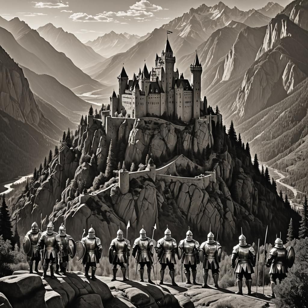 Crusaders Seek the Holy Grail in Majestic Landscape