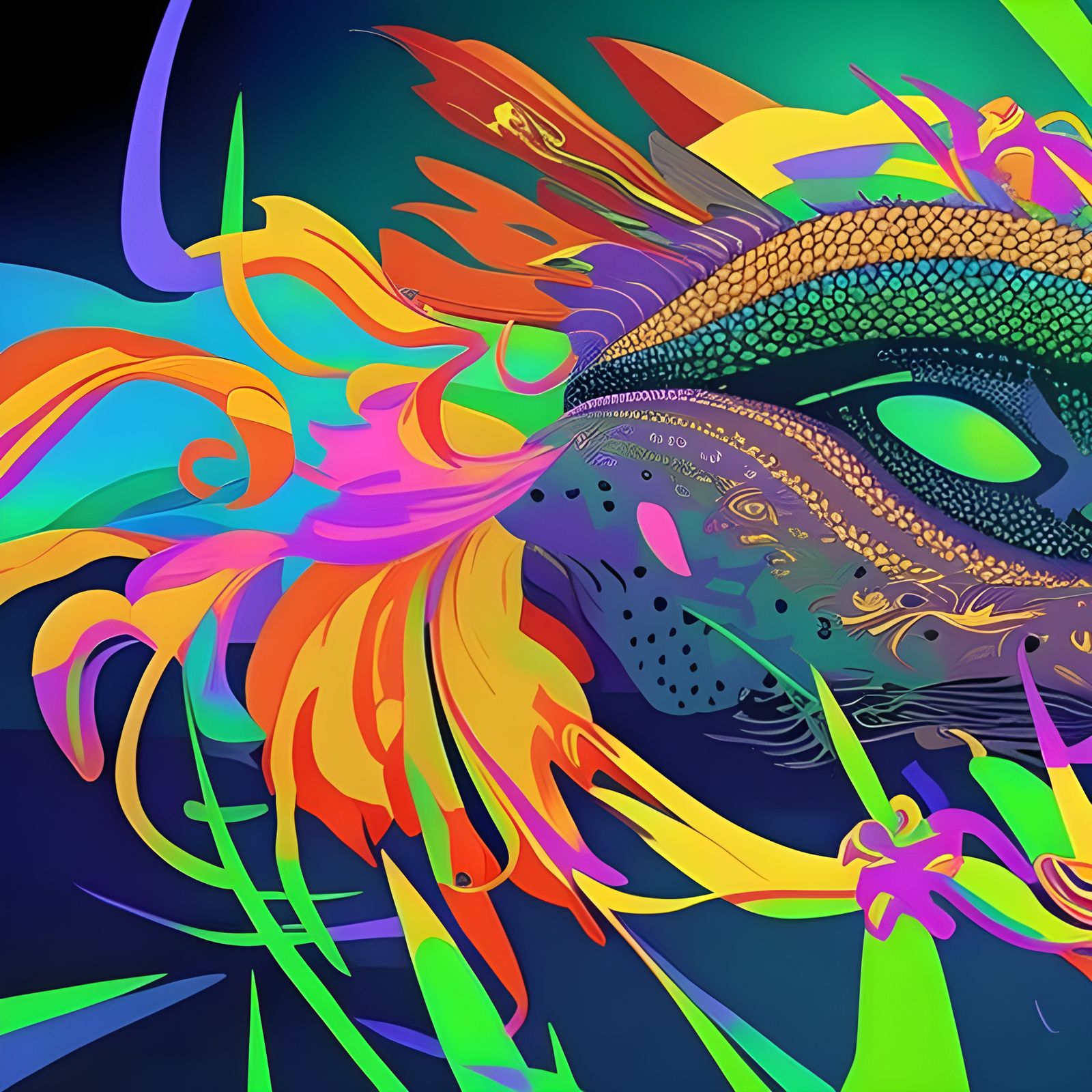 Futuristic Cityscape with Bizarre Creatures in Hyperreal Sty...