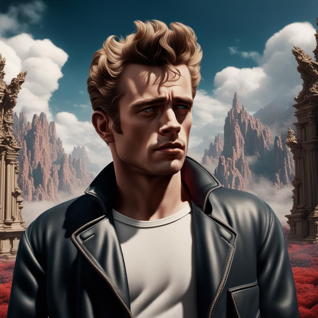 James Dean Ascends: A Matte Painting in Heaven
