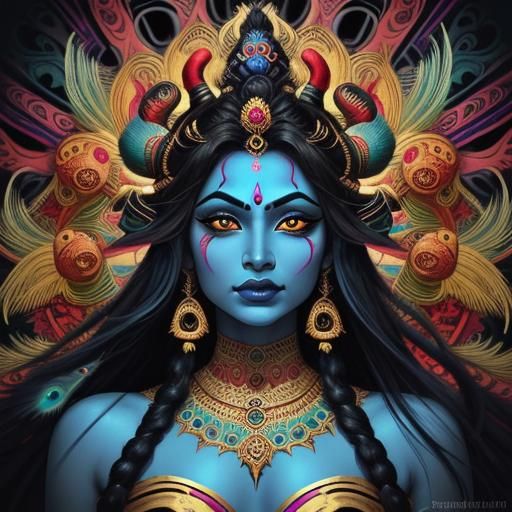 Goddess Kali in Abstract Hindu Art