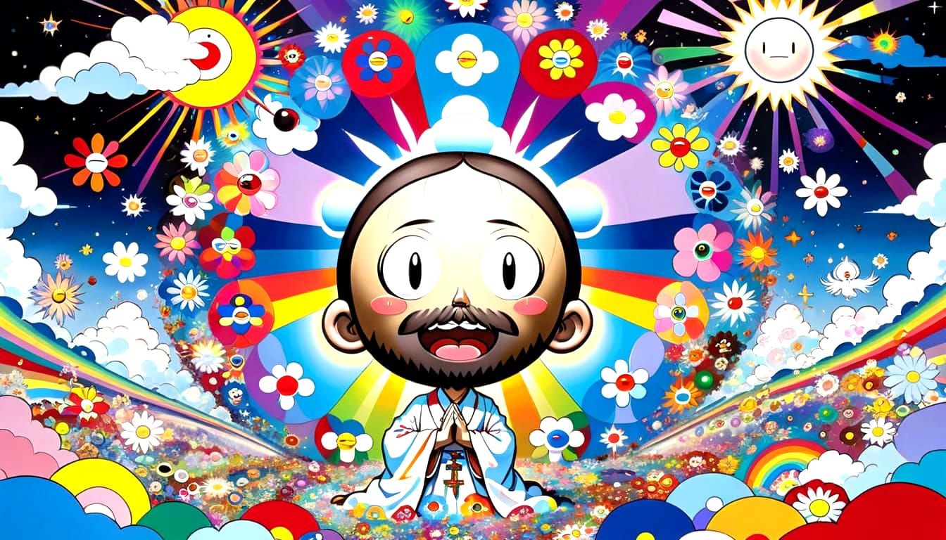 Jesus Healing Art: Spiritual Cosmic Mixed Media