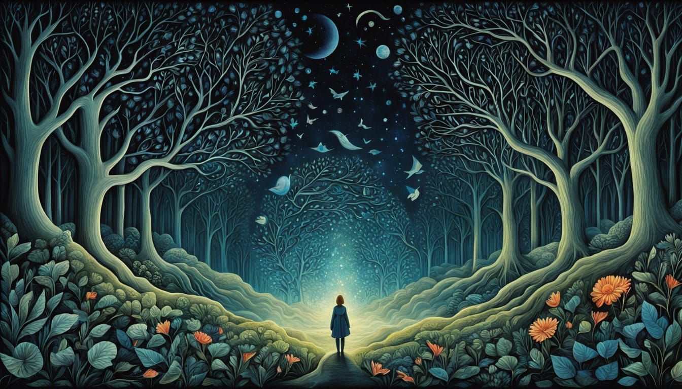 Cosmic Bio Art Collage in Vibrant Digital Style