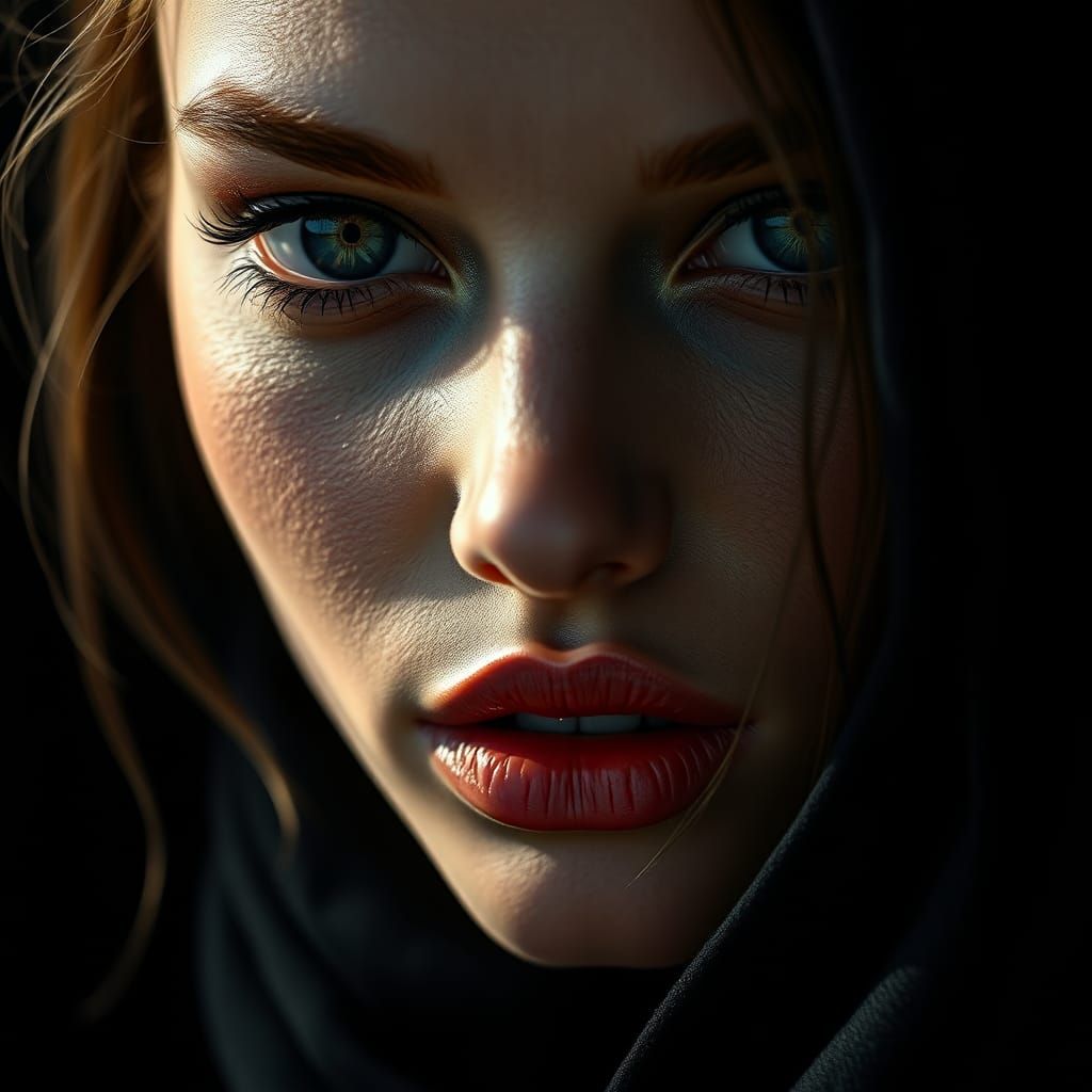 Serpentine Gaze: Hyperrealistic Fashion Portrait in 8K