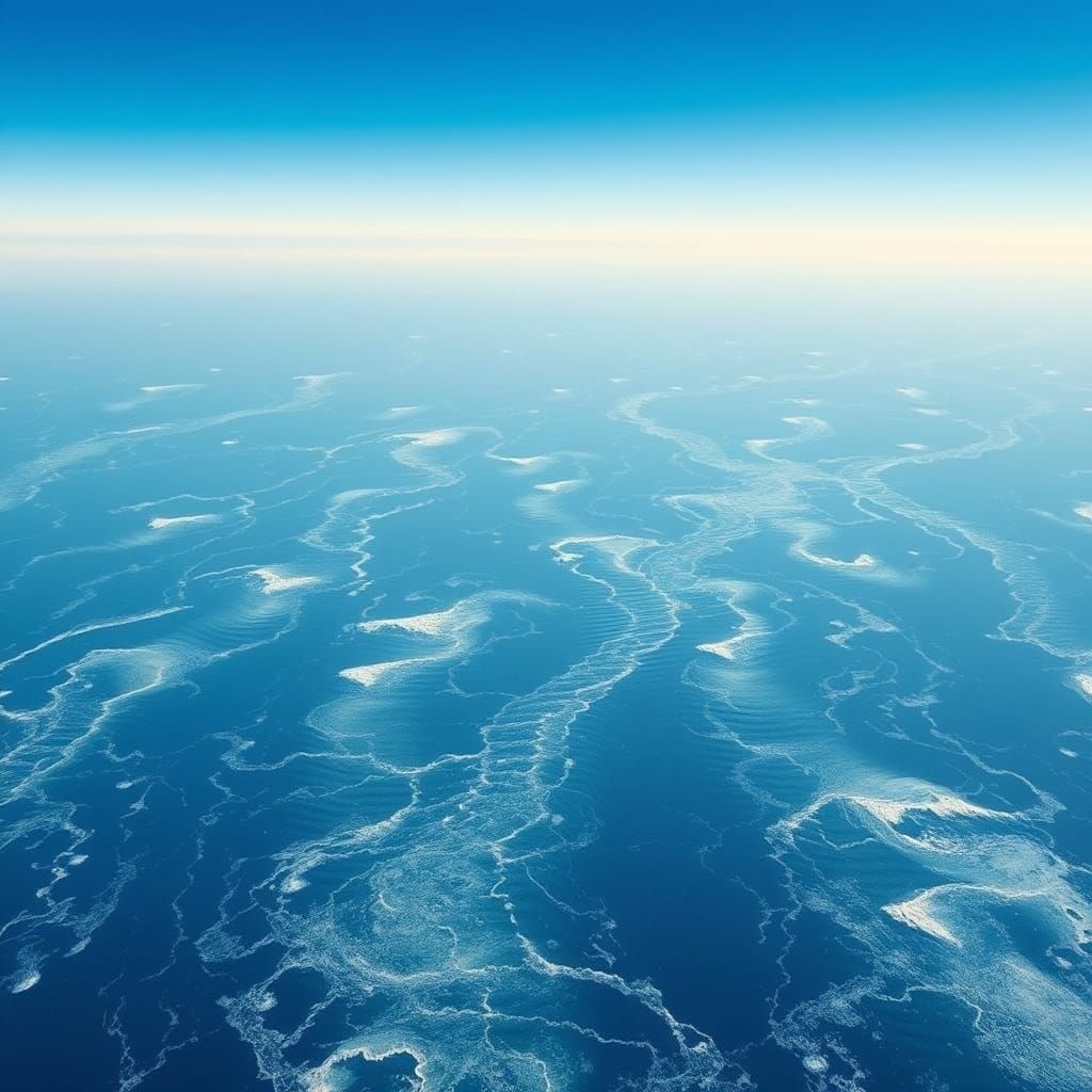 Surreal Ocean View from Airplane