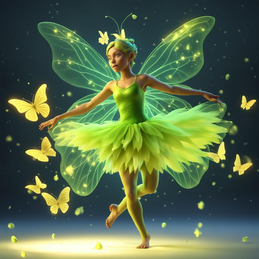 Lime Green Fairy Drops Pixie Dust: 3D Animation