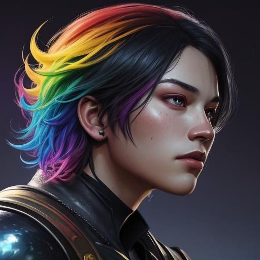 Hyperrealistic LGBT Portrait in Splash Art Style