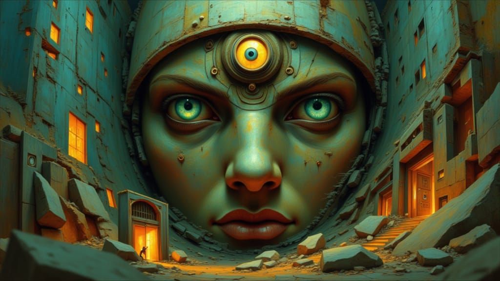 Three-Eyed Being in Panopticon Concept Art