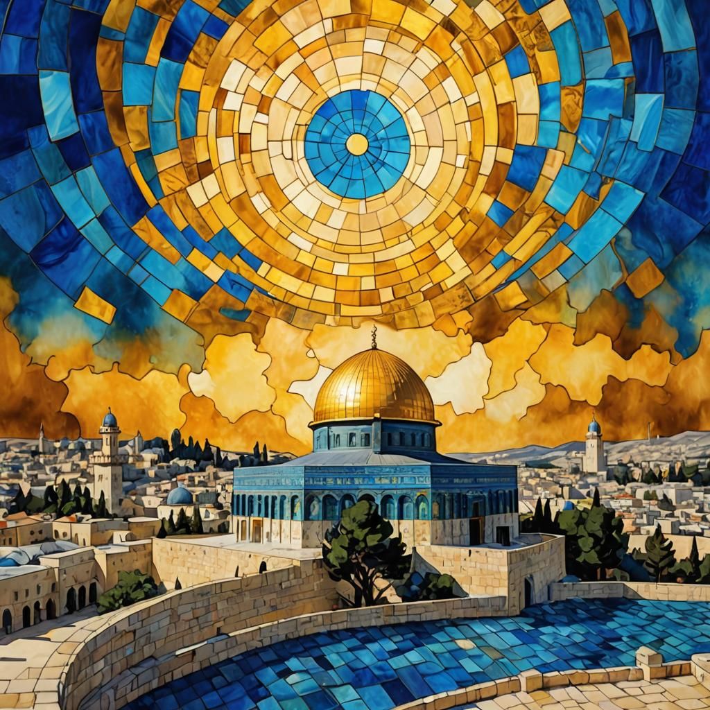 Dome of the Rock in Art Nouveau Style