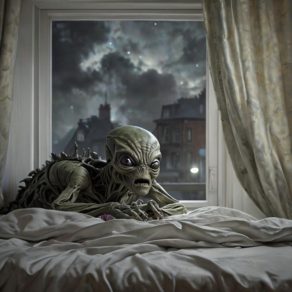 Horrifying Alien Creature Outside Toddler's Window