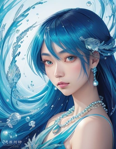 Anime Goddess in Oceanic Splendor