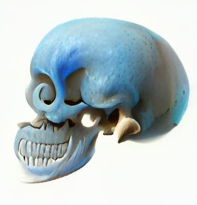 Detailed Smurf Skull Illustration