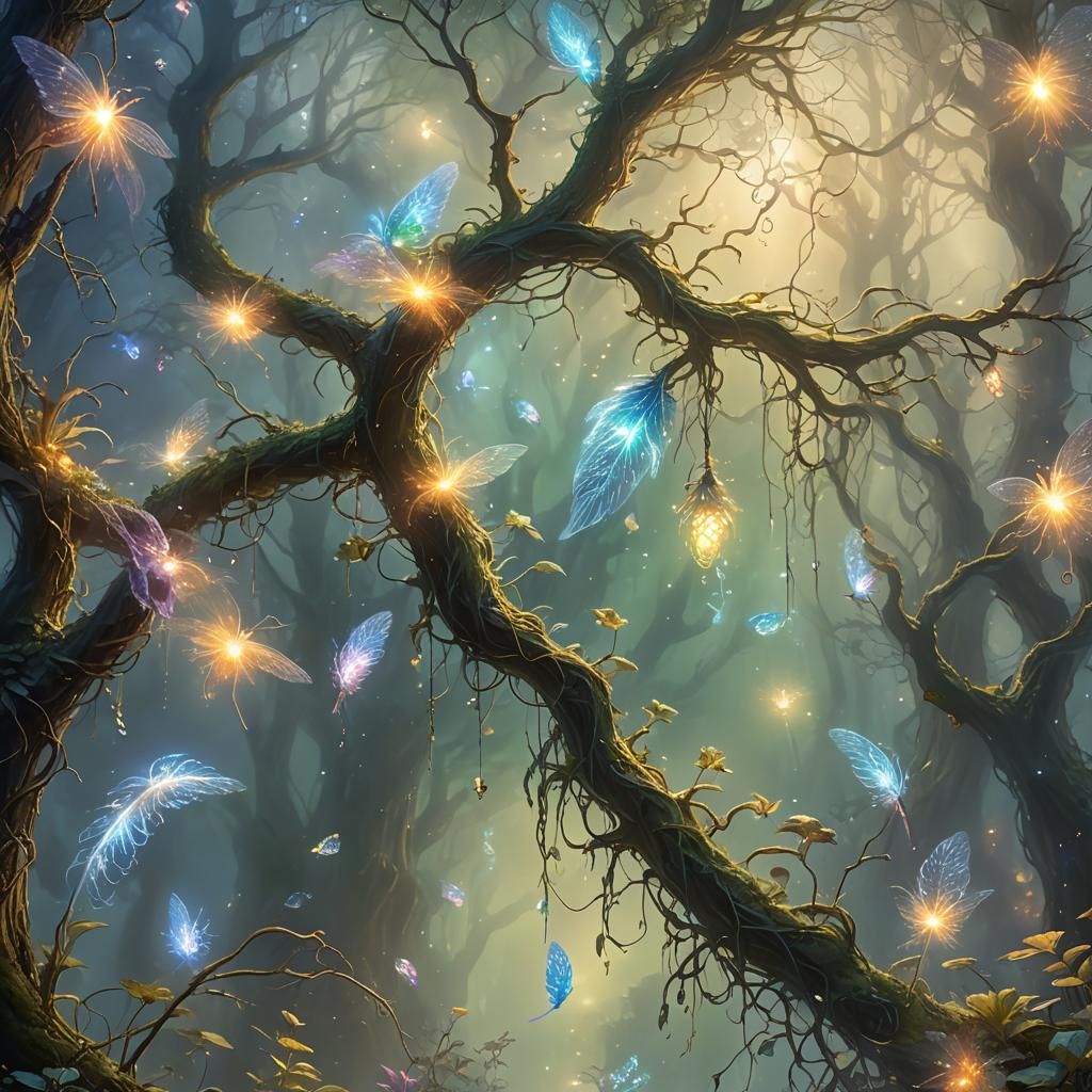 Ethereal Fantasy Lifeforms in Dreamy Mist