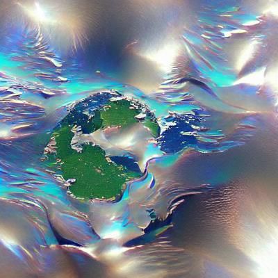 Abstract Glistening Earth AI Interpretation