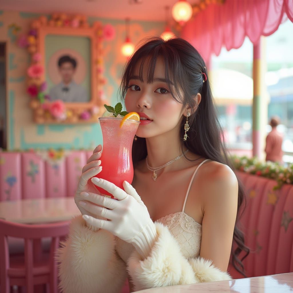 Pastel Fashionista in Whimsical Paradise