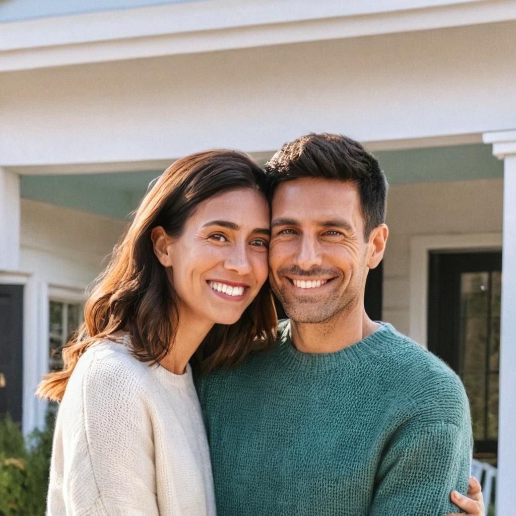 Couple's New Home: A Vivid Oil Painting