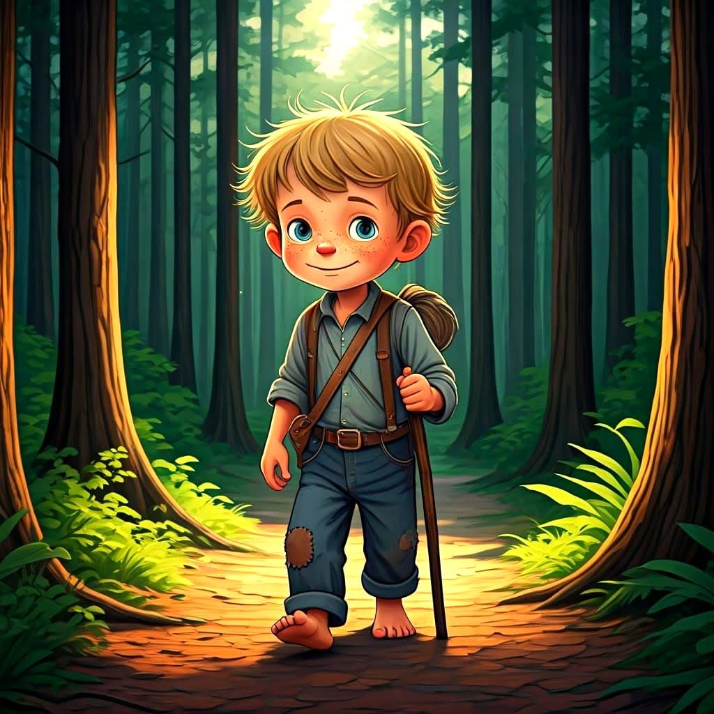 Tom Sawyer Walking in a Forest, Abstract Art