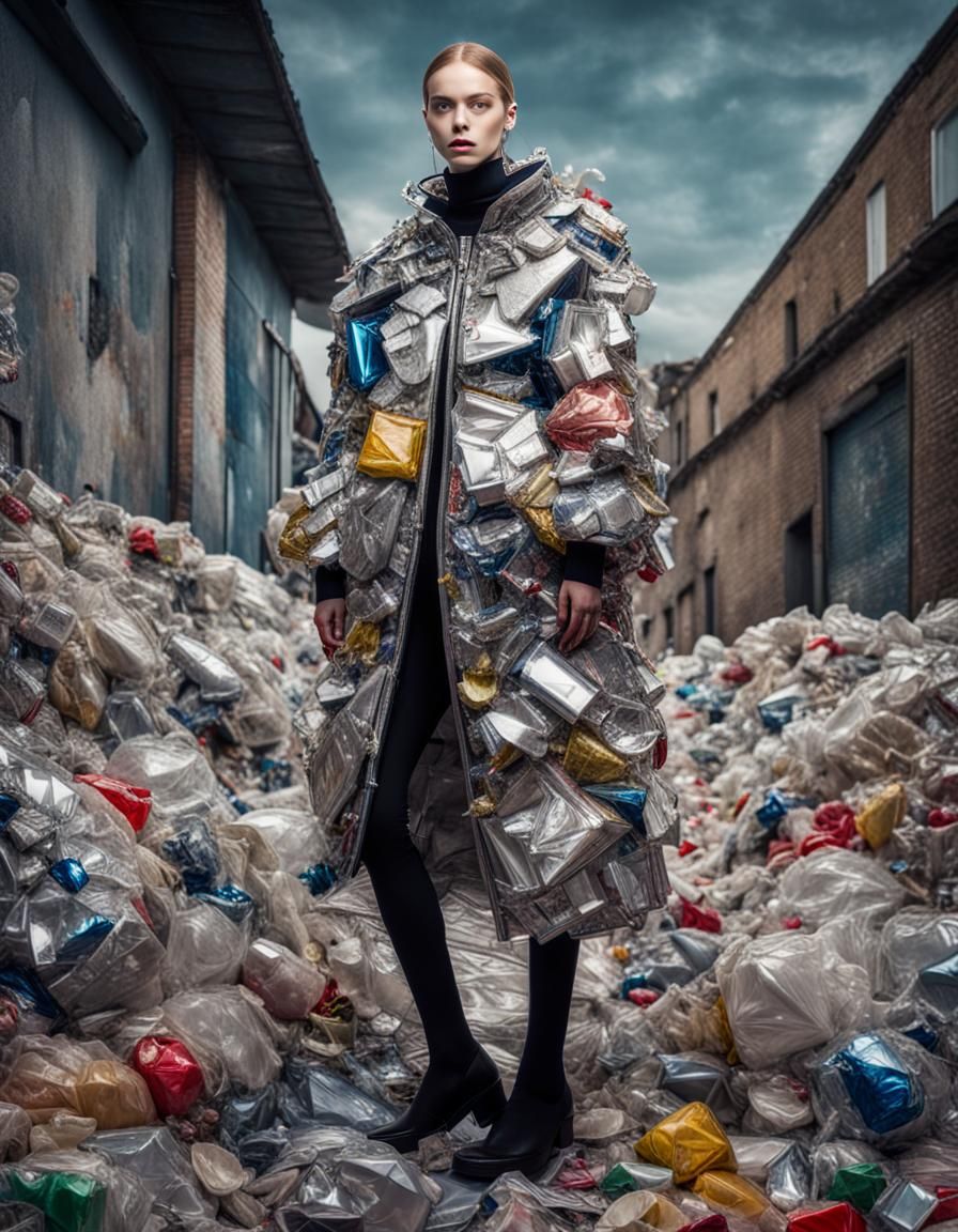 Avant-Garde Fashion: Model in Recycled Materials