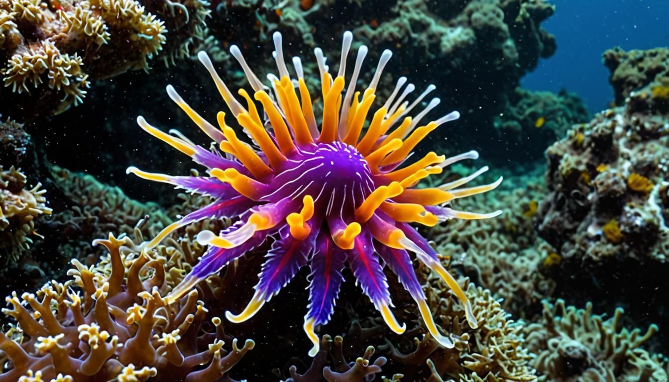 Colorful Nudibranch in Mediterranean Sea Habitat