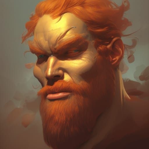 Hyperdetailed Portrait of a Ginger Giant Man