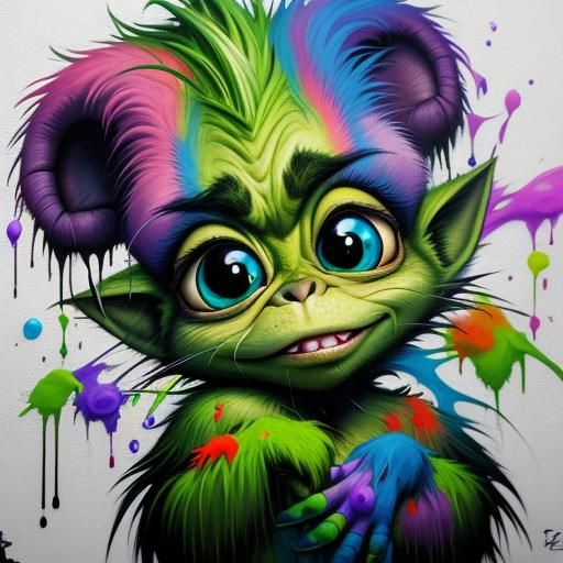 Baby Grinch Graffiti Art in Street Style